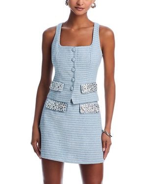 Aqua Tweed Vest - Blue