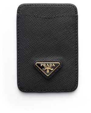 Prada Saffiano Leather Card Holder - Black