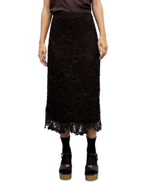 Gerard Darel Tyra Lace Midi Skirt - Black