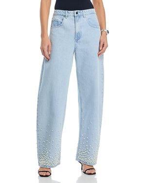 Aqua Almost Famous Pearl High Rise Wide Leg Jeans - Blue