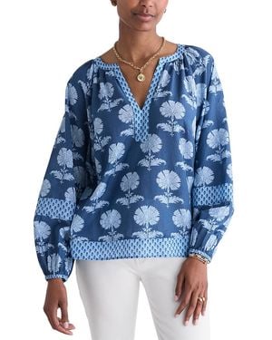 Vineyard Vines Emilia Split Neck Top - Blue