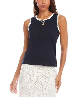 Karen Kane Edge Stitch Contrast Tank - Blue