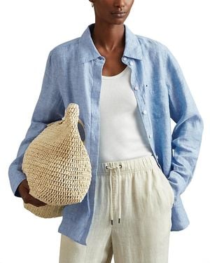 Reiss Belle Linen Shirt - Blue