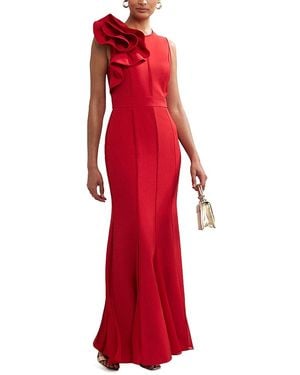 Phase Eight Tyra Ruffle Trim Dress - Red