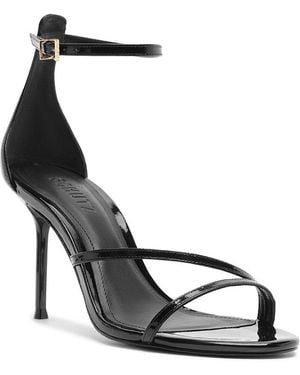 SCHUTZ SHOES Tessa Patent Leather Ankle Strap Sandals - Metallic