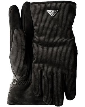 Prada Corduroy Gloves - Black