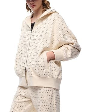 Pinko Lugano Maglia Felpa Embellished Hoodie - Natural
