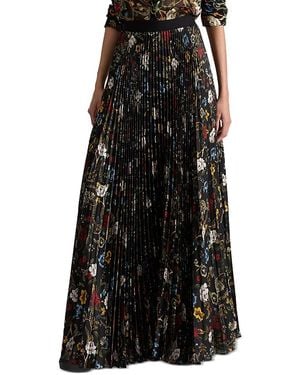 Alice + Olivia Katz Pleated Maxi Skirt - Black