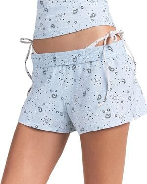 Skims Cotton Jersey Loose Shorts - Blue