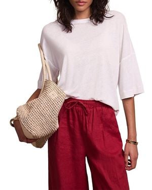 Mint Velvet Linen Blend Boxy T Shirt - Red