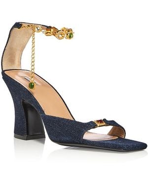 NODALETO Ankle Strap Sandals - Blue