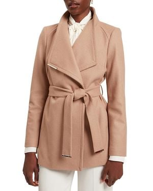 Ted Baker Rosess Wool Blend Wrap Coat - Pink