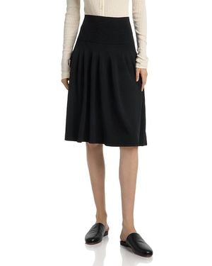 TOTEME Wide Waist A Line Skirt - Black
