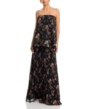 Cinq À Sept Rosaline Love Letter Floral Gown - Black