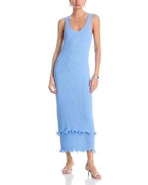 Aqua Double Layer Knit Dress - Blue
