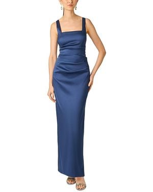 Aidan Mattox Stretch Mikado Long Dress - Blue