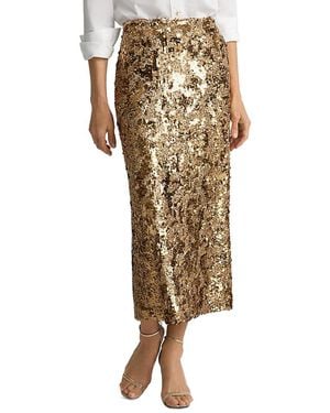 St. John Sequin Maxi Skirt - Natural