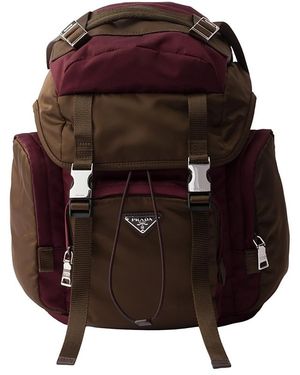 Prada Re-Nylon And Saffiano Leather Backpack - Red
