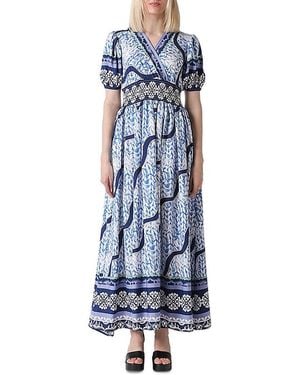 Gracia Smocked Waist Maxi Dress - Blue