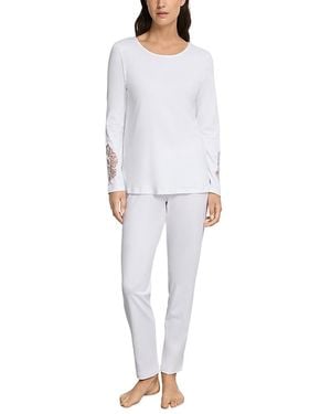 Hanro Belen Top & Pants Pajama Set - Gray