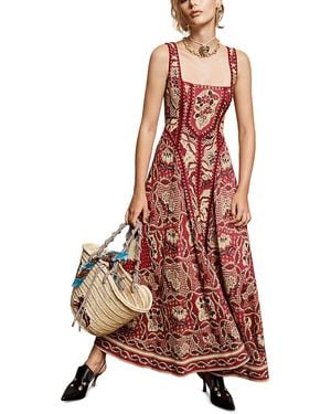 ALÉMAIS Kenny Printed Midi Dress - Red