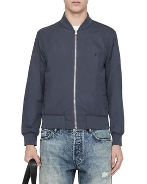AllSaints Abbot Cotton Blend Bomber Jacket - Blue
