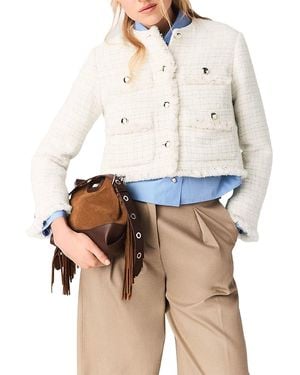 Maje Short Tweed Jacket - Natural
