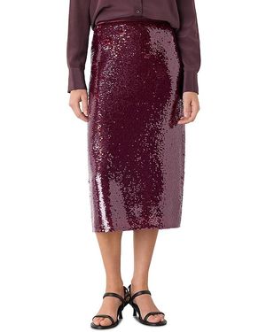 Whistles Sequin Midi Skirt - Purple