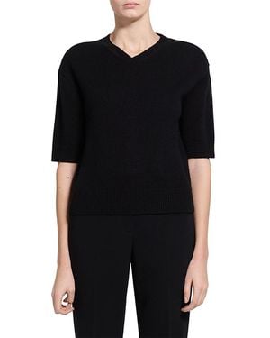 Theory Crop V Cashmere Tee - Black