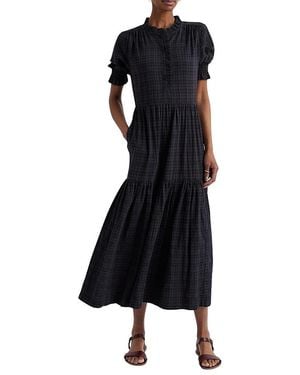 Seasalt Cornwall Feather Star Tiered Midi Dress - Black