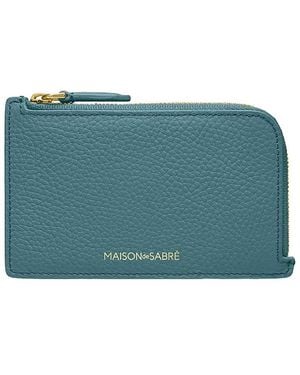 Maison De Sabre Leather Zip Card Holder - Blue