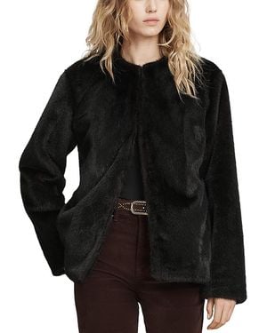 Veronica Beard Griselda Faux Fur Coat - Black