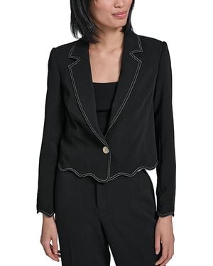 KARL LAGERFELD Cropped Scalloped Jacket - Black