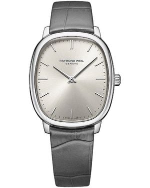 Raymond Weil Toccata Heritage Mechanical Leather Strap Watch, 33Mm X 38Mm - Gray