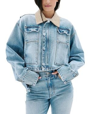 SLVRLAKE Denim Conor Cropped Worker Jean Jacket - Blue
