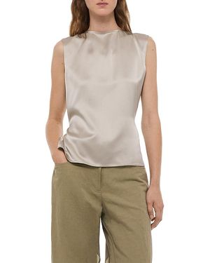 Helmut Lang Silk Scarf Drape Top - Natural