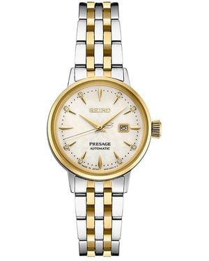 Seiko Presage Watch With Diamonds, 30Mm - Metallic