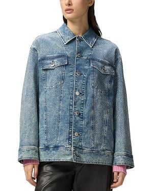 Pinko Dakar Giubbino Embellished Denim Jacket - Blue