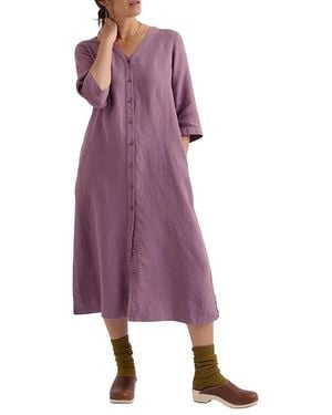 Seasalt Cornwall Word Posey Linen Shift Dress - Purple