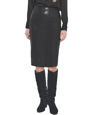 AS by DF Claude Stretch Leather Skirt - Black