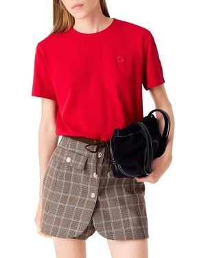 Maje Ticlova Embroidered Logo Tee