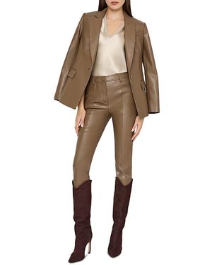 MILLY Rue Faux Leather Pants - Natural