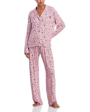 Aqua Long Pajama Set - Red