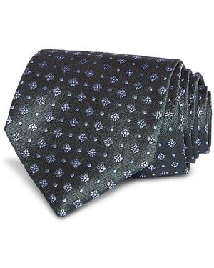 Canali Silk Classic Medallion Tie - Black