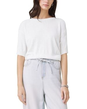 Splendid Erica Short Sleeve Crewneck Sweater - White