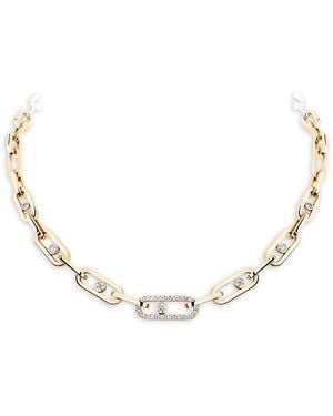 Messika 18K Move Link Diamond Chain Adjustable Necklace, 17.7 - Natural