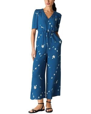 Whistles Sun Bleached Floral Jumpsuit - Blue