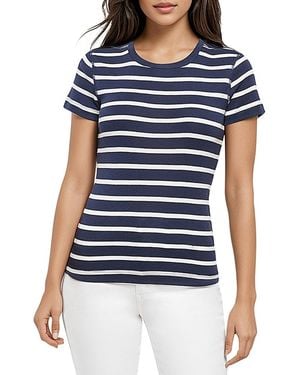 Three Dots Cotton Short Sleeve Crewneck Tee - Blue
