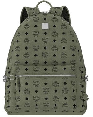 MCM Stark Vi Logo Pattern Backpack - Green