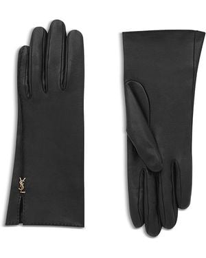 Saint Laurent Cassandre Gloves - Black